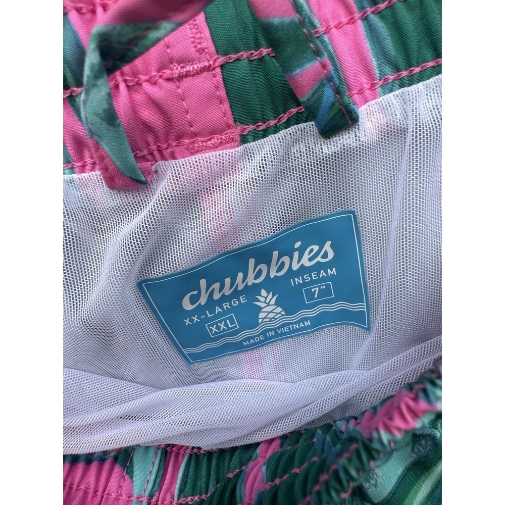 Chubbies Mens 7" Lined Swim Trunks XXL The Birds of Paradise Pink‎ - Picture 3 of 4